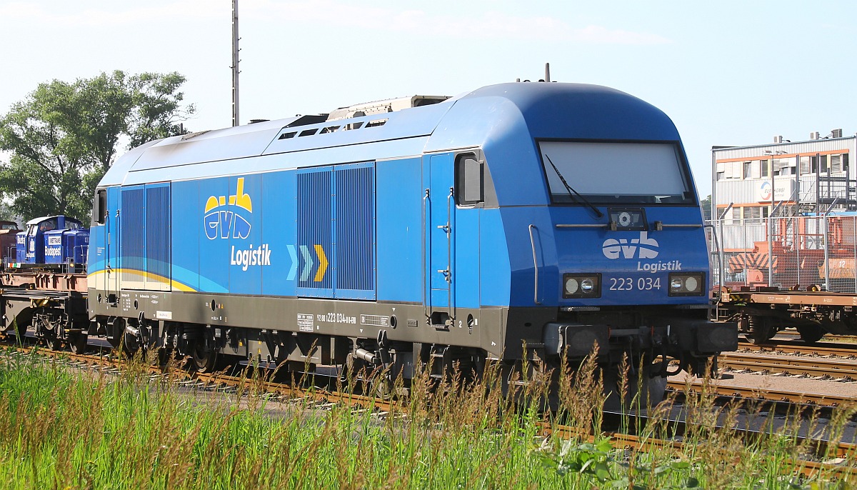 evb 223 034 hlt Sonntagsruhe in Hamburg-Dradenau 12.06.2022