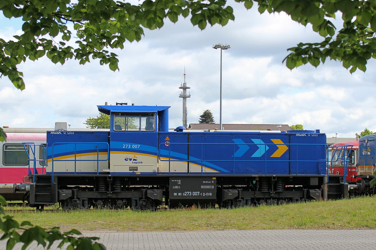 evb 273 007-1 am 23.05.2021 in Bremervörde (EVB Betriebshof).