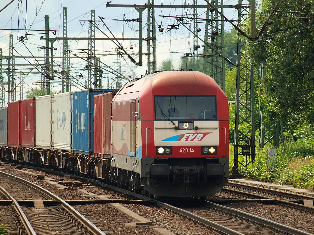 EVB 420 14/ 223 034-0 mit Metallpacketezug, HH-Harburg, 01.07.2011(üaVinG)