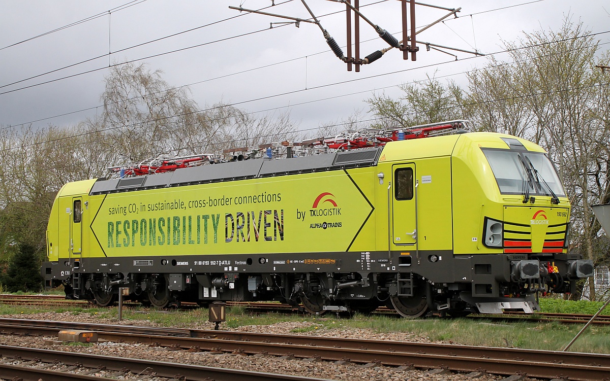 Frisch aus Mnchen-Allach...ATLU/TXL Mehrsystem-Vectron 193 552-7(REV/MMAL/23.01.17)  Responsibility Driven  abgestellt im dnischen Pattburg/Padborg 14.04.2017