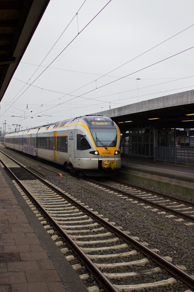 Für die Fahrt nach Düsseldorf stellte sich am 19.02.15 der eurobahn-ET 7.02 bereit.