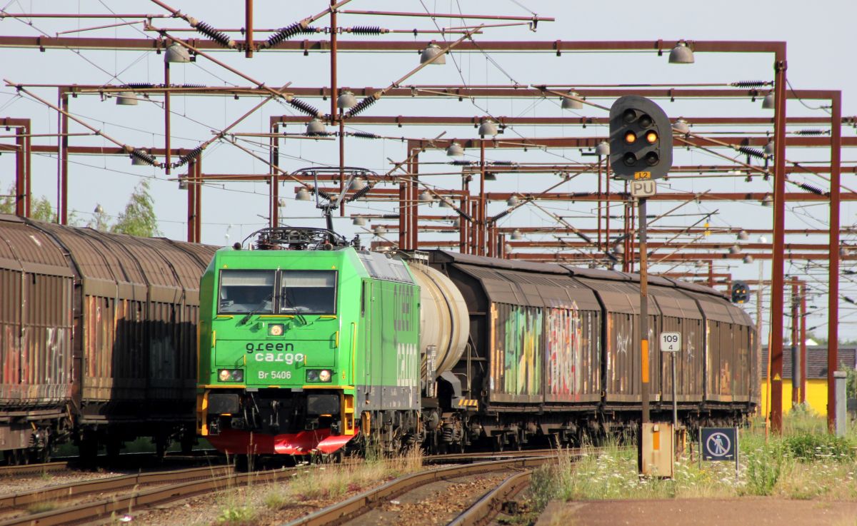 GreenCargo Br 5406 hat ebenfalls Einfahrt in Patturg(1) 20.07.2019