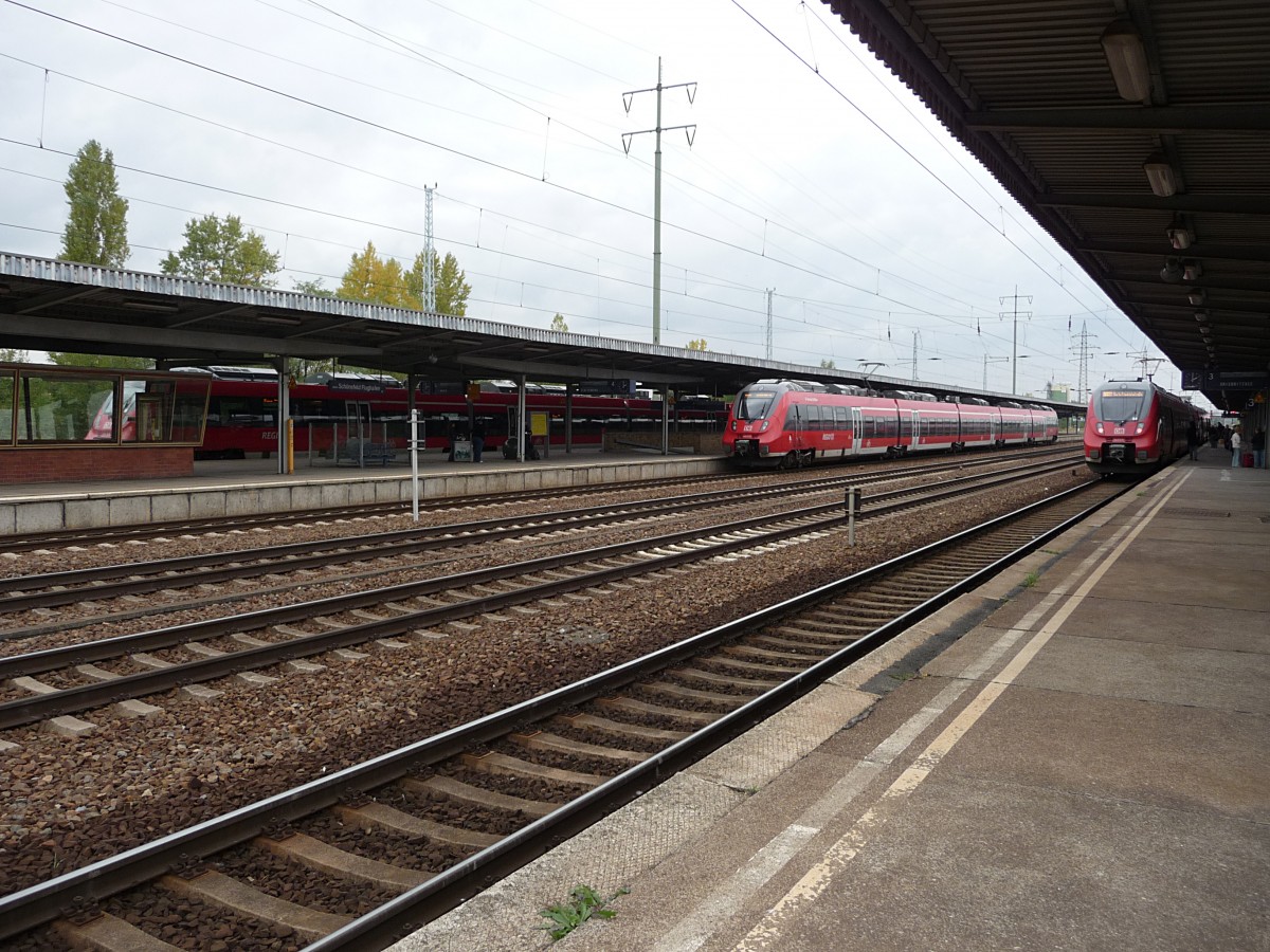 Hamstertreffen in Schnefeld Flugahfen. Einmal pro Stunde sind alle drei nutzbaren Bahnsteiggleise begelgt.