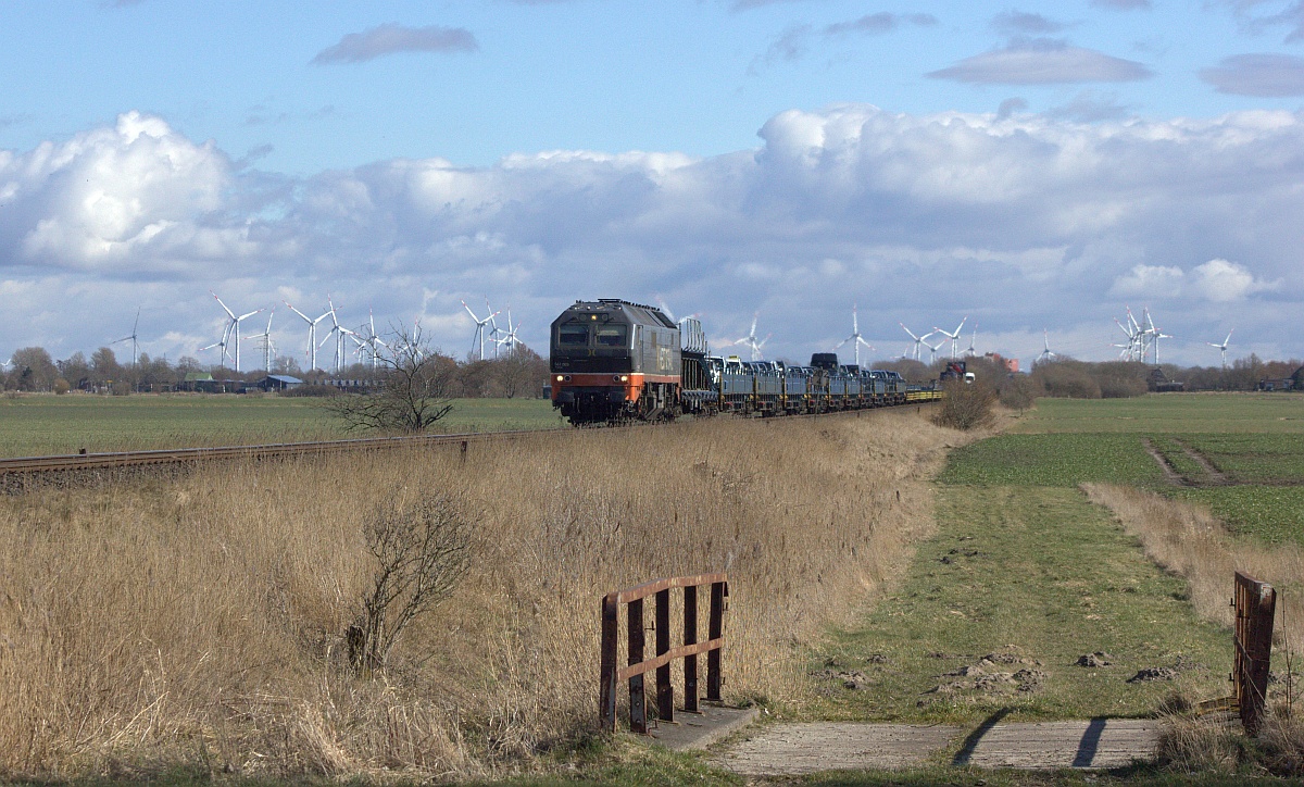 Hectorrail 861.003 mit RDC Autozug gen Westerland, Bü Triangel 19.03.2021