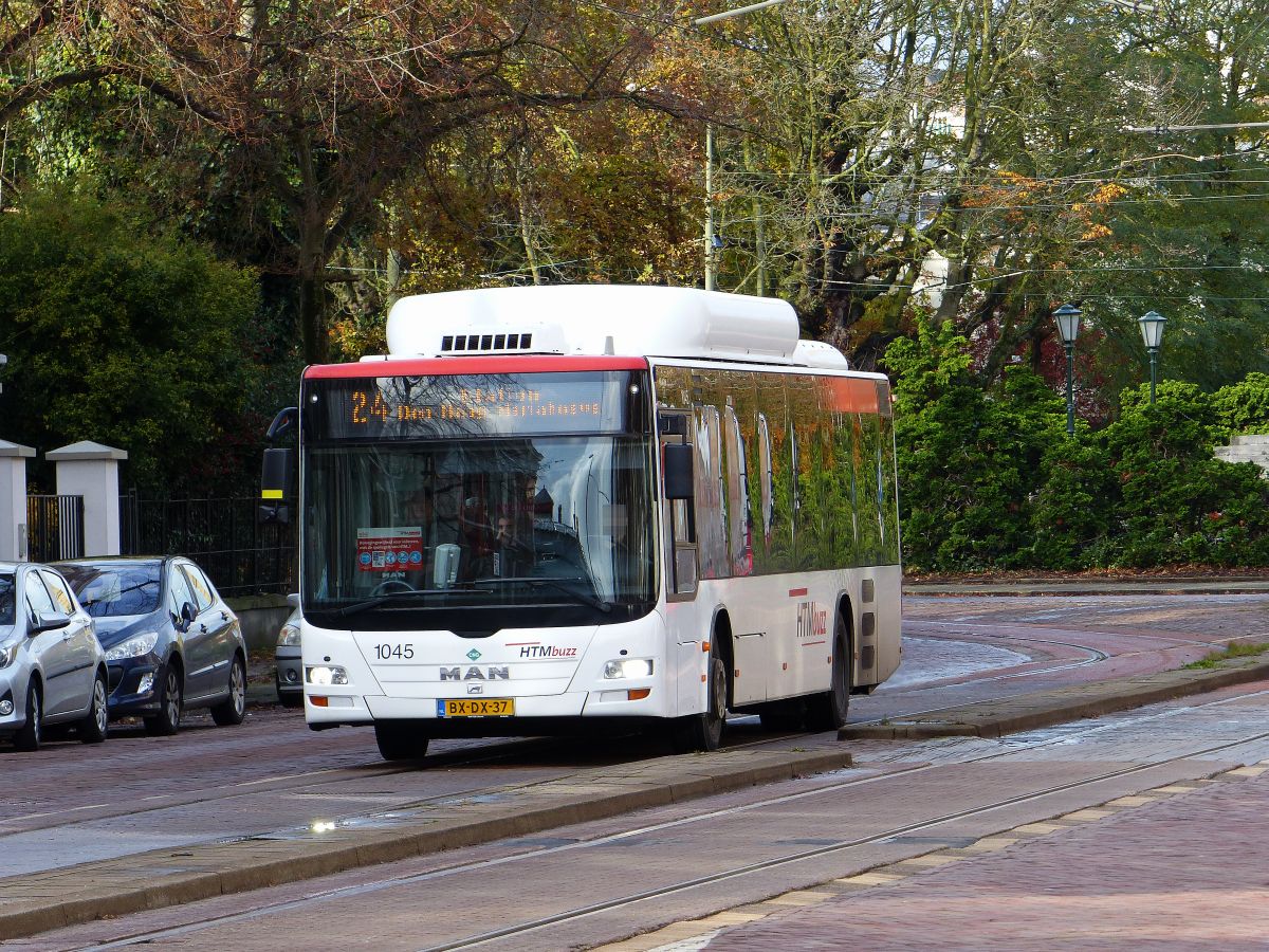 HTMbuzz Bus 1045 MAN Lion's City Baujahr 2010. Alexanderstraat, Den Haag 13-11-2019.

HTMbuzz bus 1045 MAN Lion's City bouwjaar 2010. Alexanderstraat, Den Haag 13-11-2019.