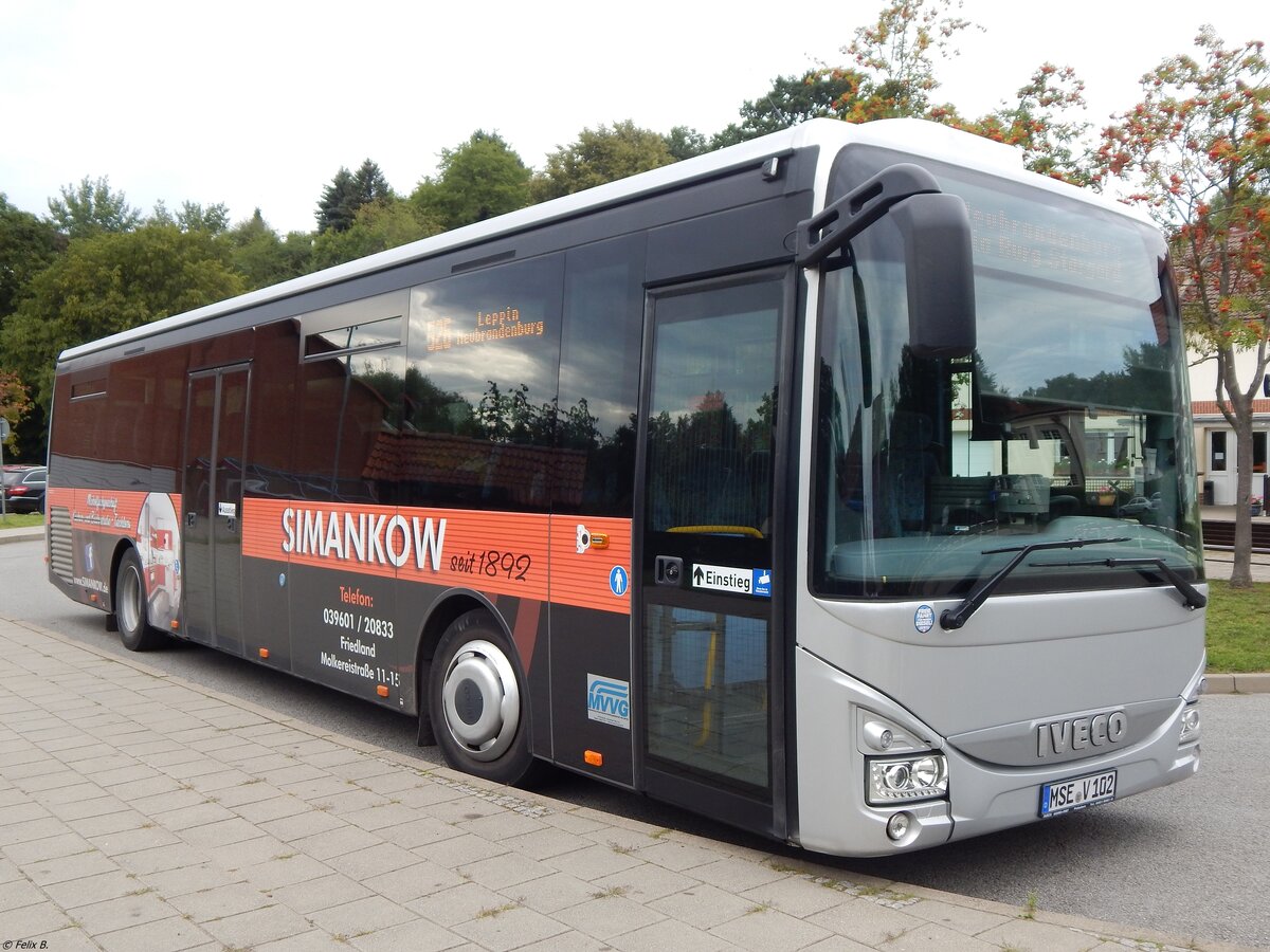 Iveco Crossway der MVVG in Burg Stargard.