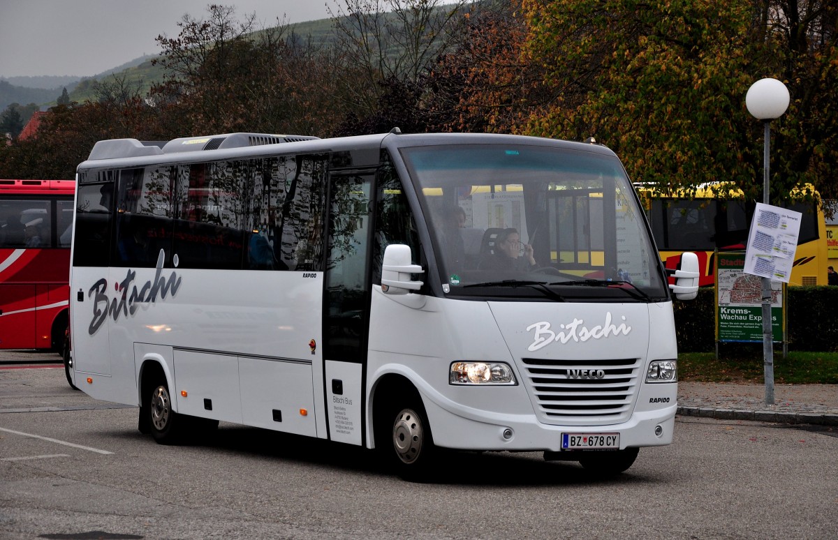 IVECO Rapido von Bitschi Reisen aus �sterreich am 11.Okt.2014 in Krems.