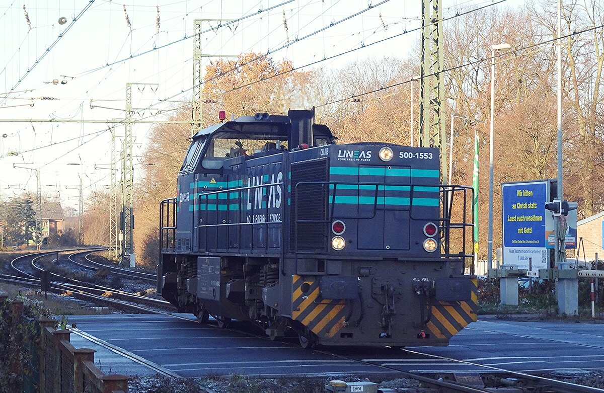 Lineas 500 1553 lauft um in Emmerich am 14 Dezember 2022.