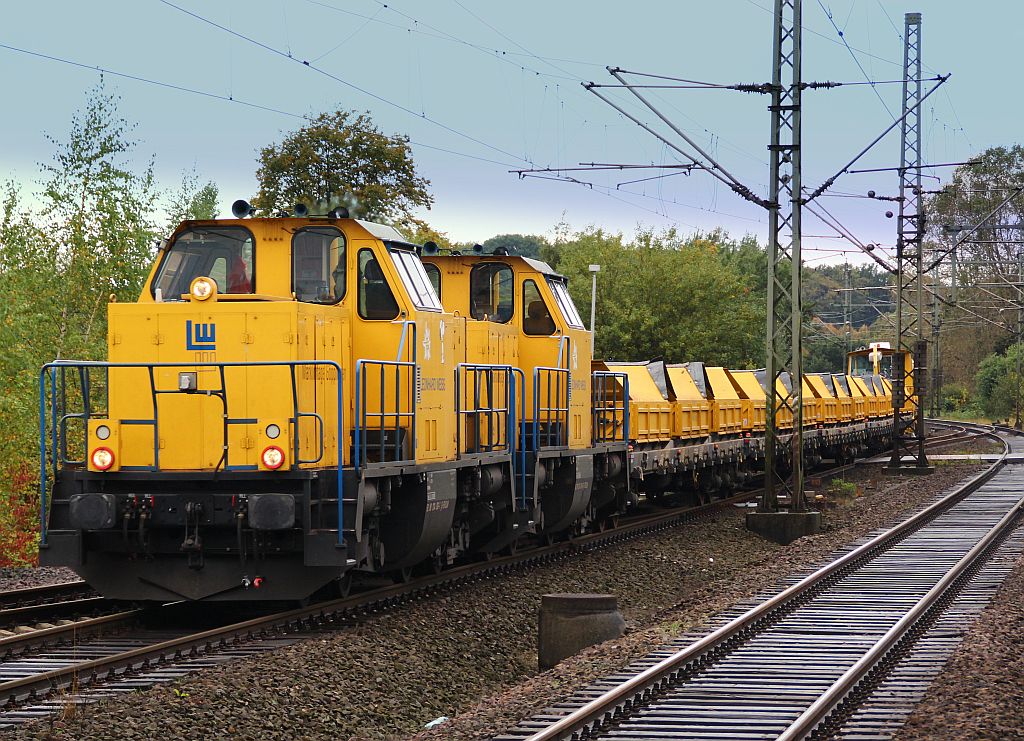 LW 214 008-5(ex DB 212 254)und LW 214 010-1(ex DB 212 188)mit dem DBV 95493 auf dem Weg von Padborg nach Eichenberg/Satteldorf. Schleswig 04.10.2012