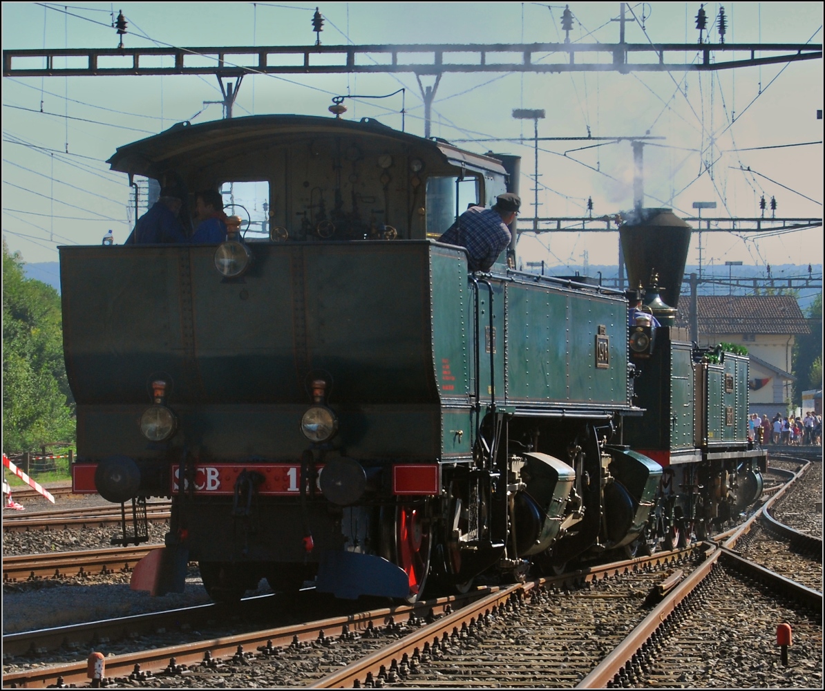 Malletlokomotive Ed 2x2/2 beim 150-jährigen Streckenjubiläum in Koblenz. Sommer 2009.