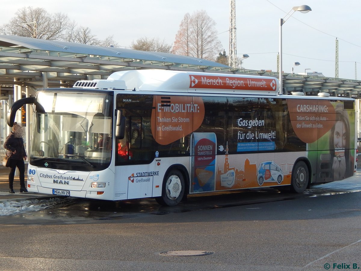 MAN Lion's City CNG der Stadtwerke Greifswald in Greifswald.