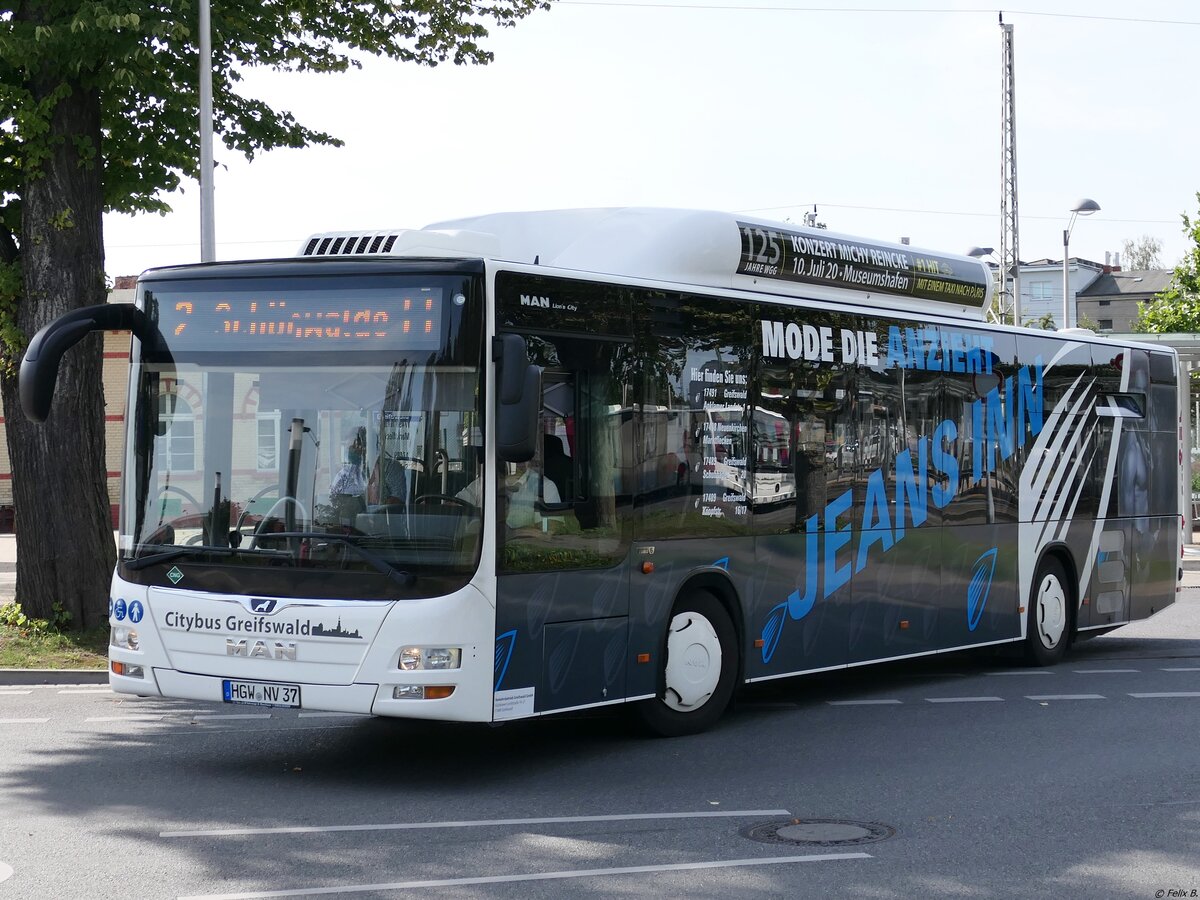 MAN Lion's City CNG der Stadtwerke Greifswald in Greifswald.