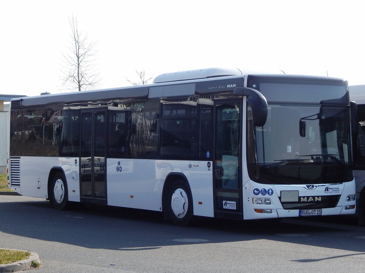 MAN Lion's City LE Ü der Oppermann Transporte aus Deutschland in Sassnitz. 