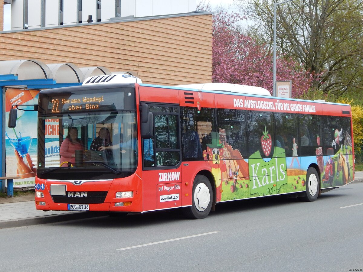 MAN Lion's City der Oppermann Transporte aus Deutschland in Sassnitz. 