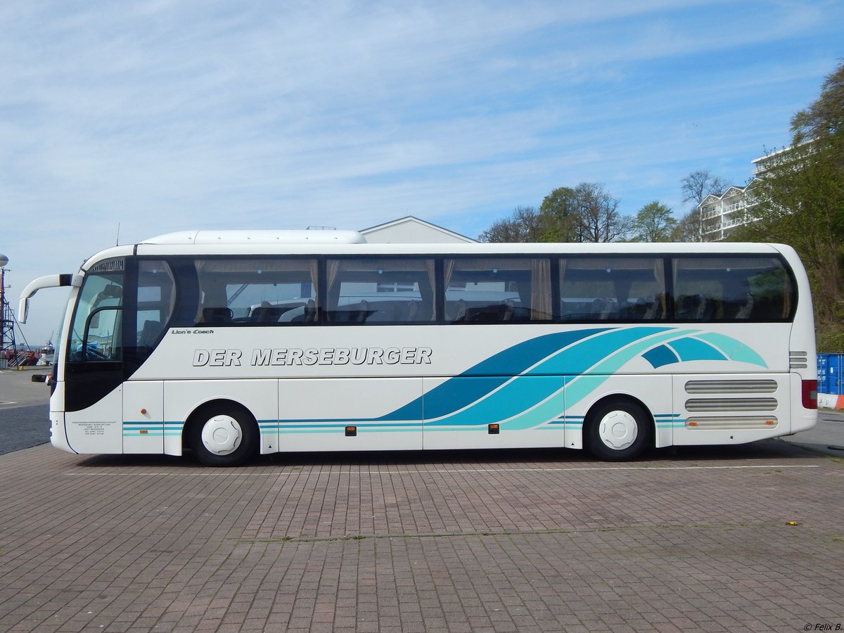 MAN Lion's Coach von Personennahverkehrsgesellschaft Merseburg-Querfurt mbH aus Deutschland im Stadthafen Sassnitz.