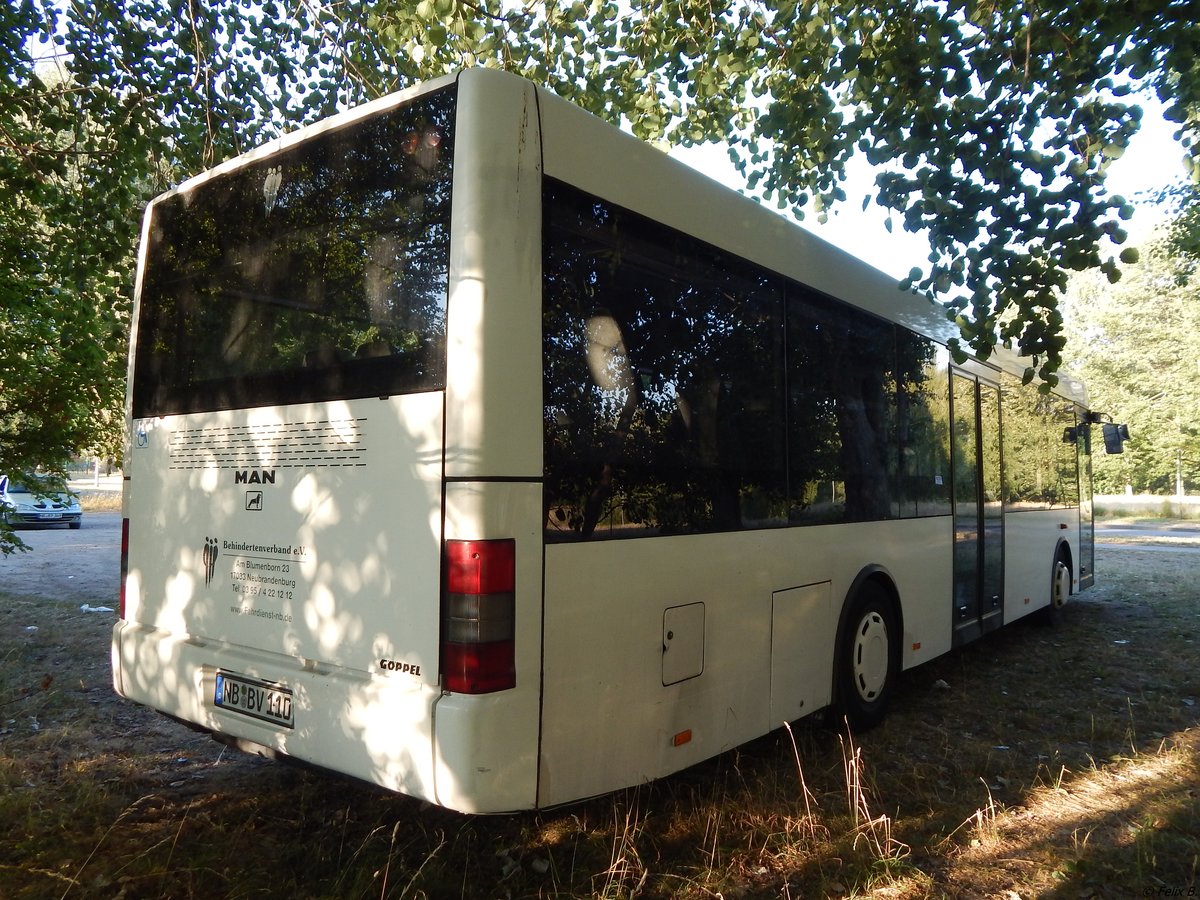 MAN Niederflurbus 2. Generation/Göppel vom Behindertenverband Neubrandenburg in Neubrandenburg.