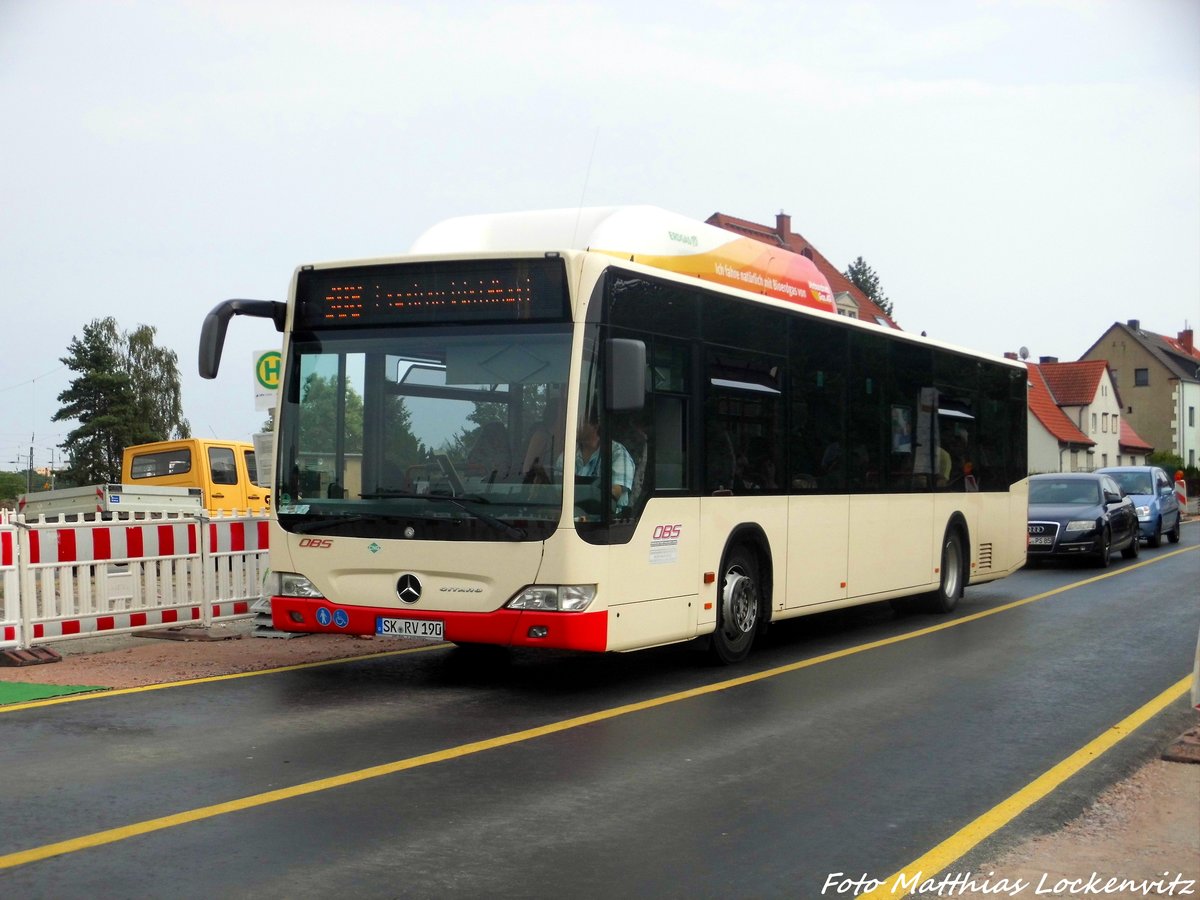 MB Bus der OBS an der Haltestelle S-Bahnhof Nietleben am 25.7.16