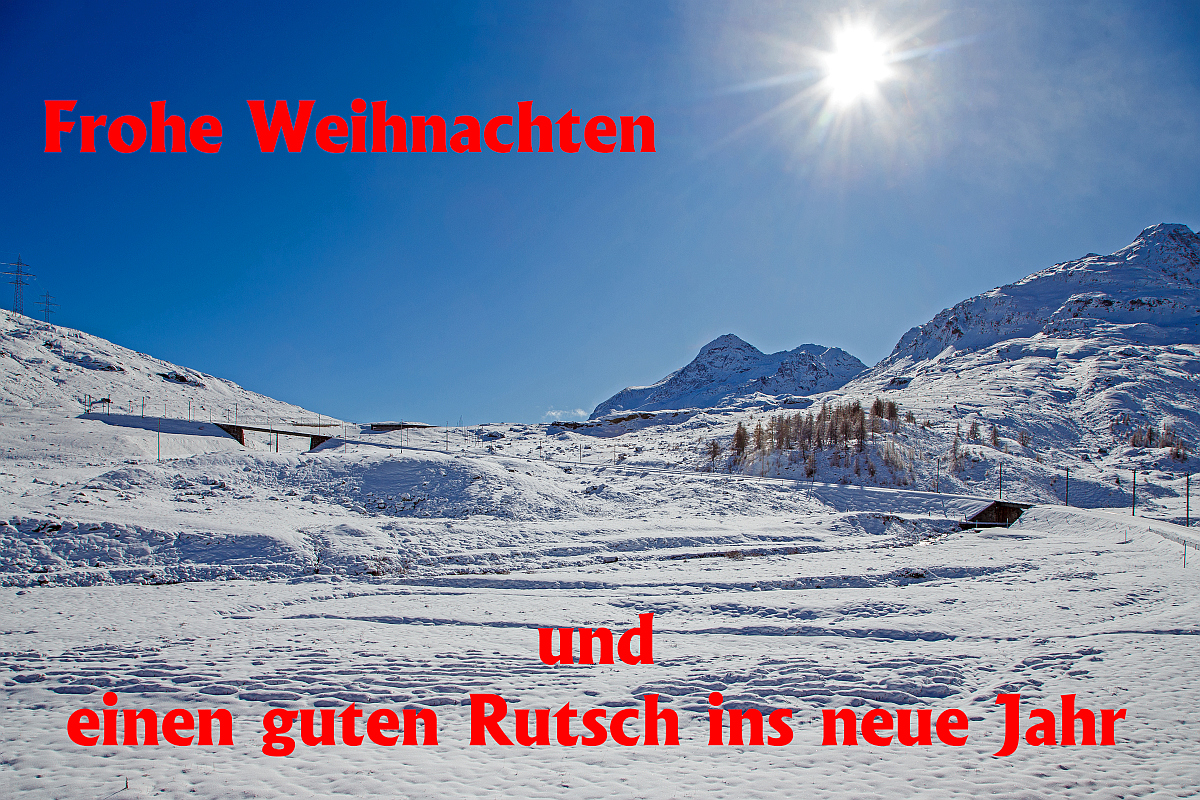 
Meine besten Weihnachtswüsche an alle.........

Zum Bild:
Am 04.11.2019 aus RhB Regionalzug (von Tirano nach St. Moritz) zwischen Ospizio Bernina und Bernina Lagalb heraus fotografiert, ein letzter Blick hinauf.
