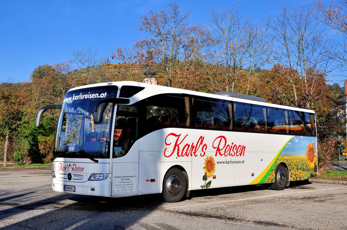 Mercedes Benz Tourismo von Karl Fischer Busreisen aus �sterreich am 18.10.2014 in Krems.