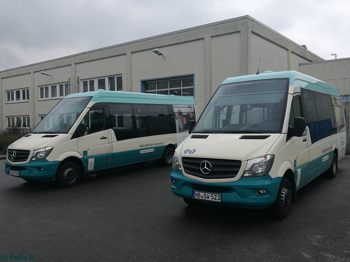 Mercedes Sprinter der Neubrandenburger Verkehrsbetriebe in Neubrandenburg.