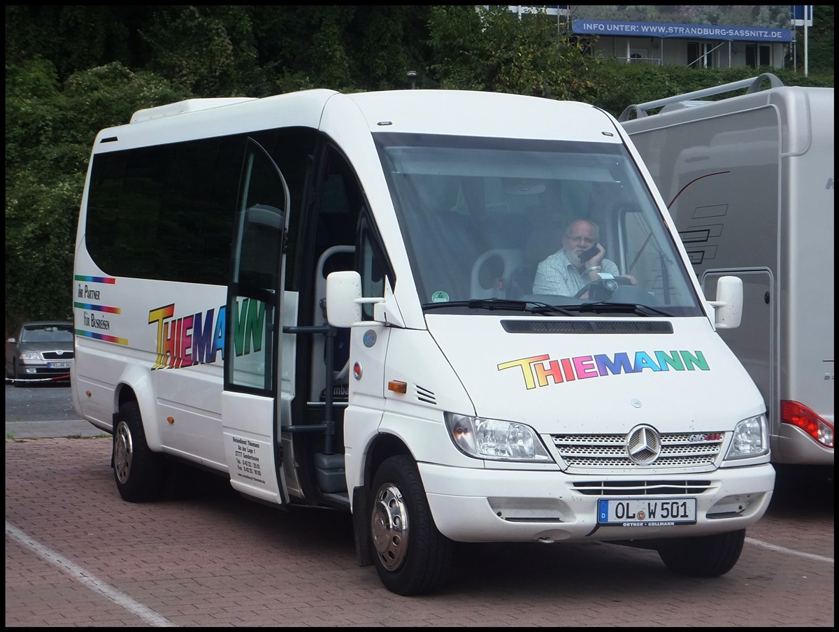 Mercedes Sprinter von Thiemann aus Deutschland im Stadthafen Sassnitz.