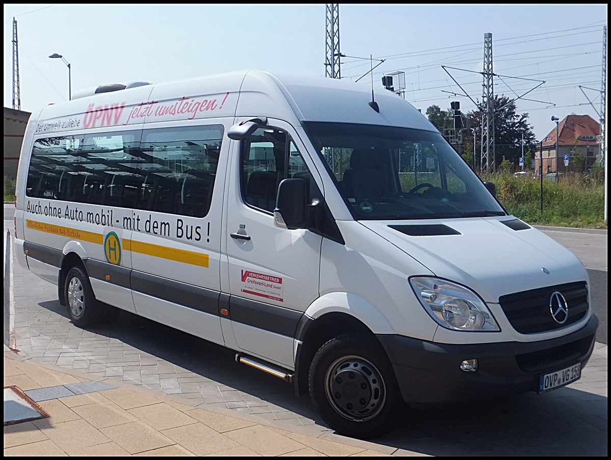 Mercedes Sprinter der Verkehrsbetrieb Greifswald-Land GmbH in Greifswald.