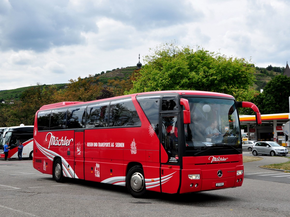 Mercedes Tourismo von Mchler aus der Schweiz in Krems gesehen.