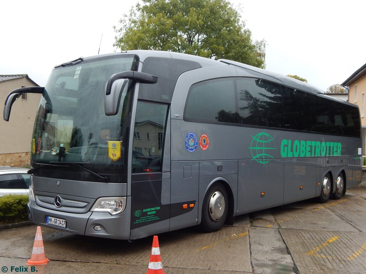 Mercedes Travego von Globetrotter aus Deutschland in Sassnitz. 