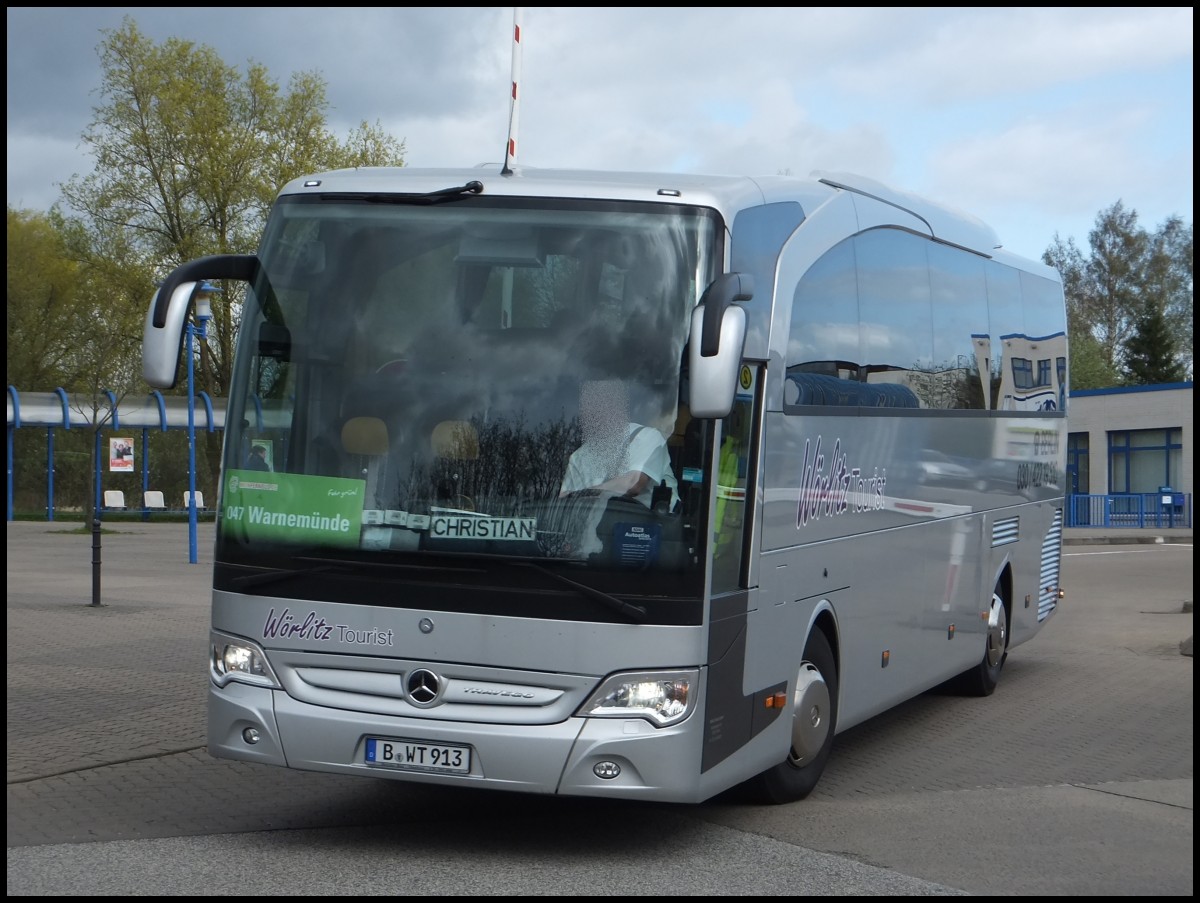 Mercedes Travego von MeinFernBus/Wrlitz Tourist aus Deutschland in Rostock. 