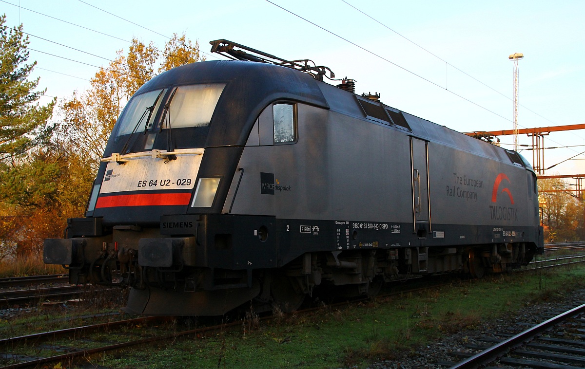 MRCE/TXL 182 529-8 abgestellt im Gbf Padborg/DK. 08.11.2013