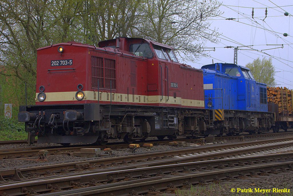 MTEG 202 703 + PRESS 204 011 in Stade Richtung Hamburg am 25.04.2015