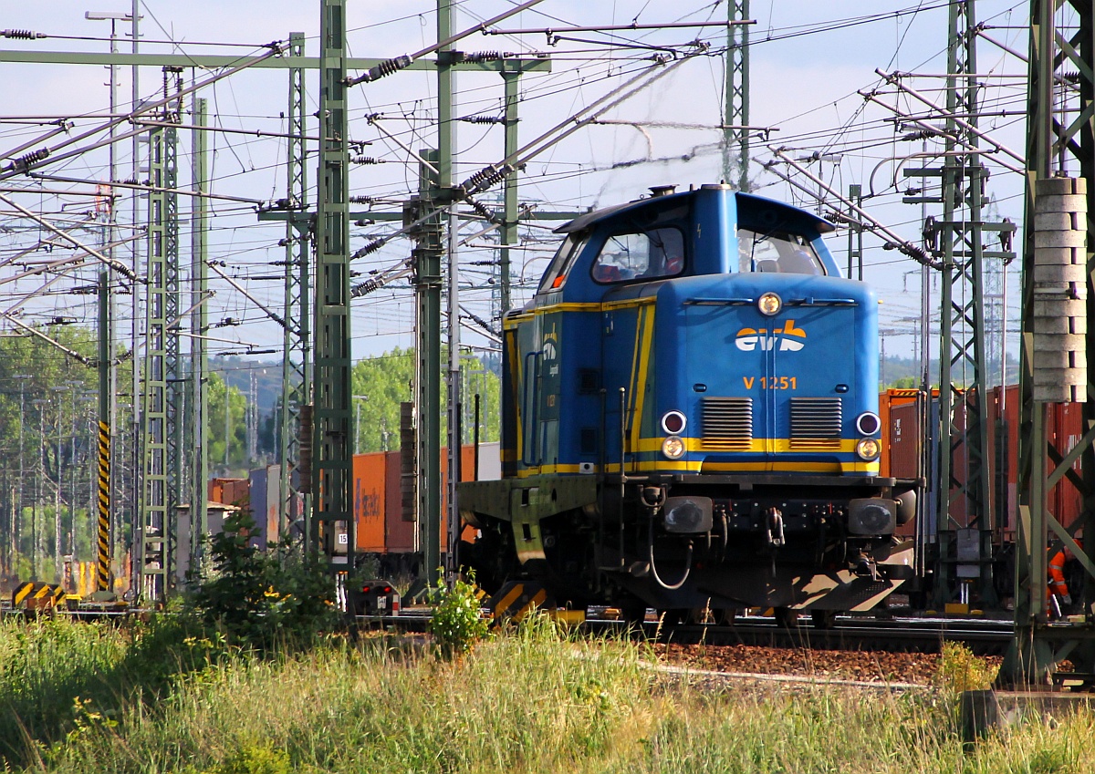 MWB/EVB V 1251/ 212 247-1 während einer Rangierfahrt im Gbf HH-Waltershof. 29.05.2014