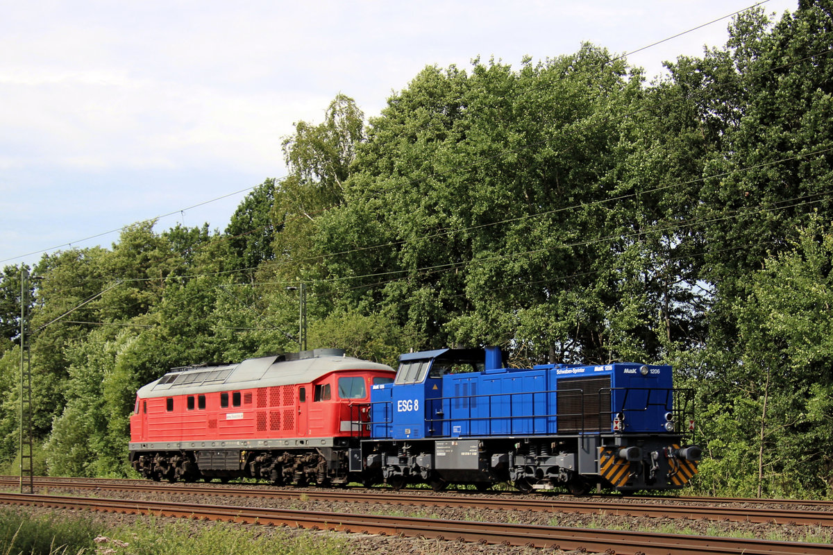 Nachschuss auf 234 242-6 und ESG 8 (Schwaben Sprinter). Tostedt - Dreihausen, 01.08.2020