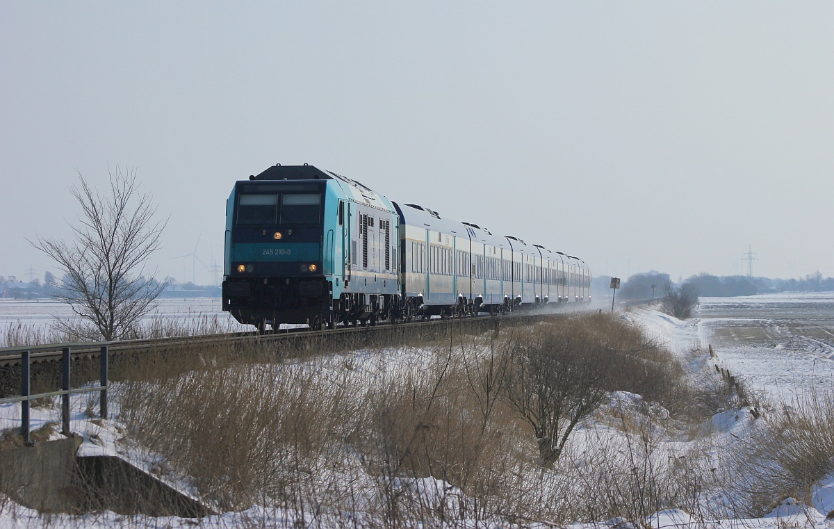 NAH.SH/Paribus/DB 245 210 mit RE6 nach Westerland. B Triangel 5.03.2018