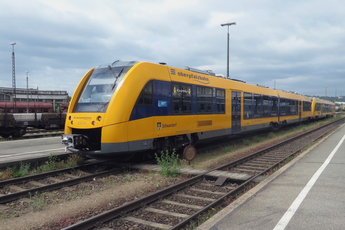 Oberpfalzbahn 1648 203 verlasst am 27 Mai 2022 Schwandorf.