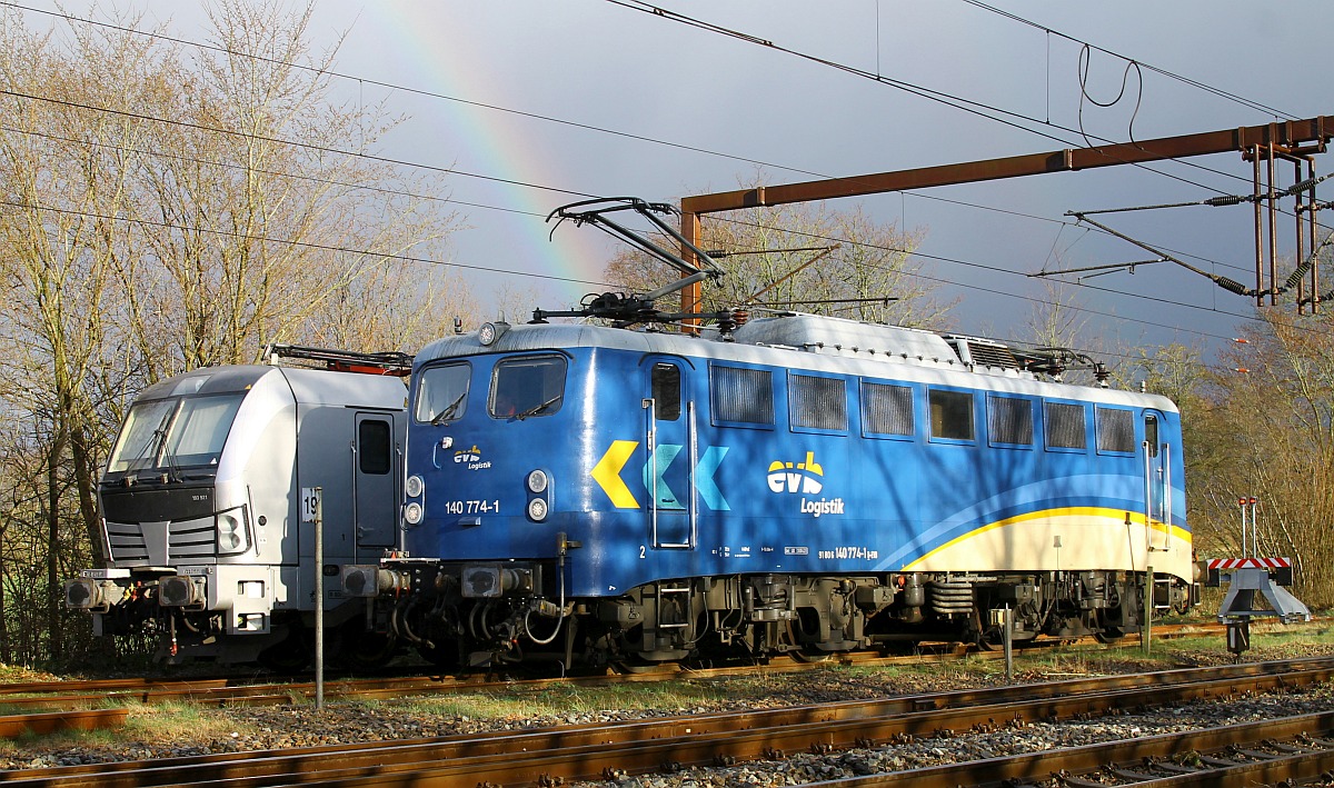 Paribus/NRail 193 921-4 und EVB E40 774/140 774-1, Pattburg 08.04.2022