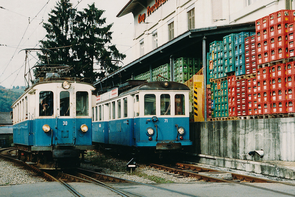 RBS/VBW:
 DR SCHNÄLLST WÄG NACH WORB 
MIT DEM BLAUE BÄHNLI WÄHREND DEN 80er-JAHREN DOKUMENTIERT.
Foto: Walter Ruetsch