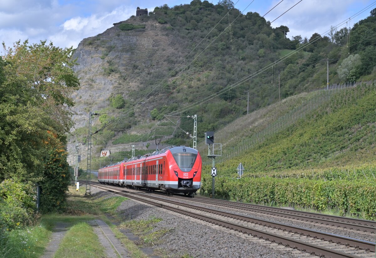 RE8 nach Mönchengladbach Hbfhinter Leutesdorf gen Linz fahrend. 22.9.2023