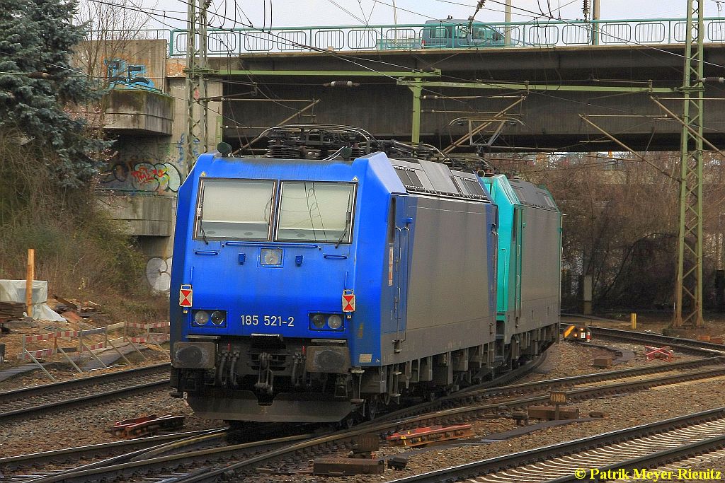 RHC 185 618 & RHC 185 521 Lz Hamburg-Harburg Richtung Hamburg-Waltershof am 01.04.2015