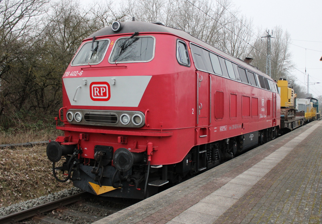 RP 218 402-6  Pidder Lüng stand am 15.02.2023 in Rostock-Bramow