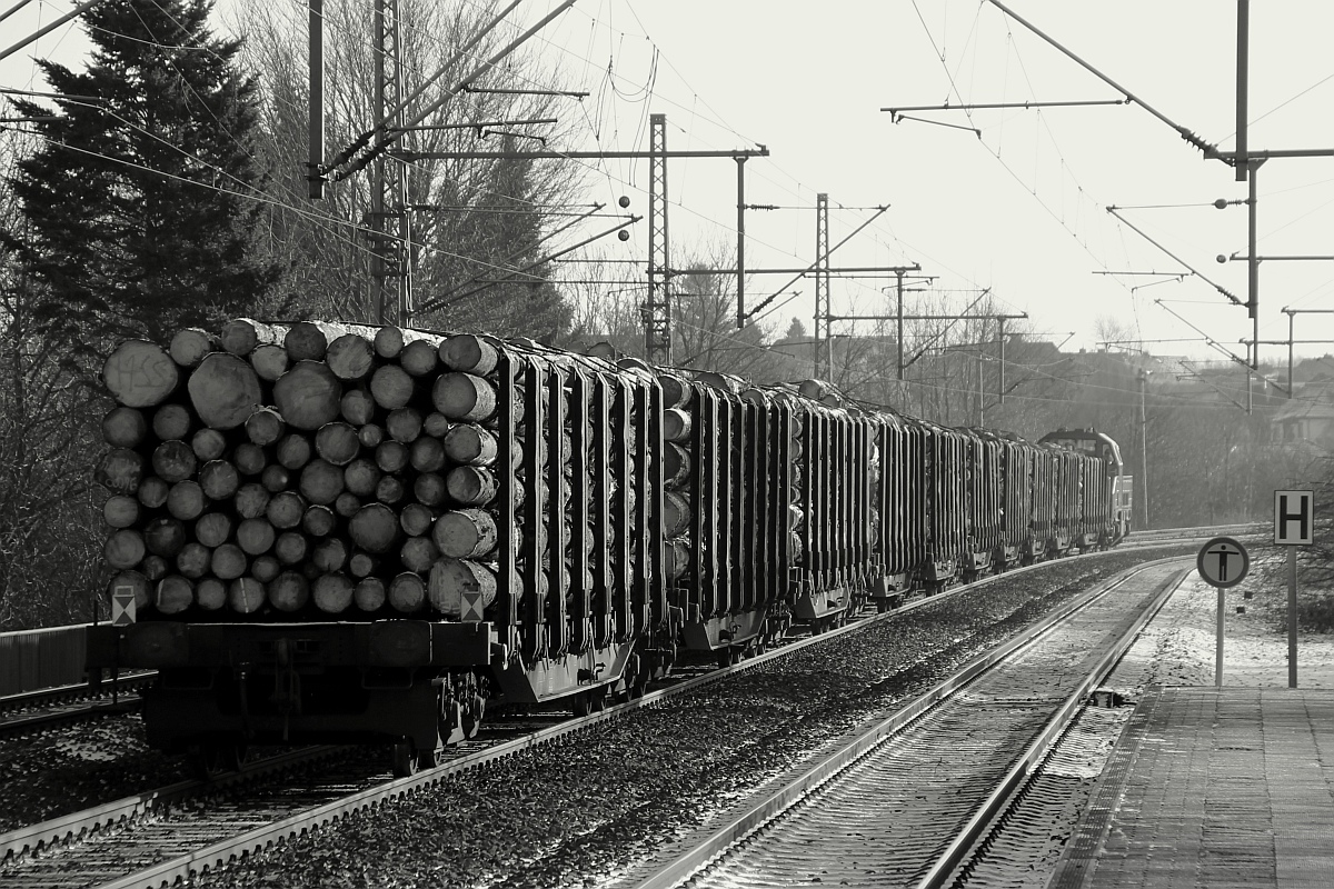 S-W Version vom EK 53340(Jübek-Neumünster)mit Zuglok 1261 104-4 der hier wegen einer Zugüberholung in Schleswig halten muss. 24.01.2014