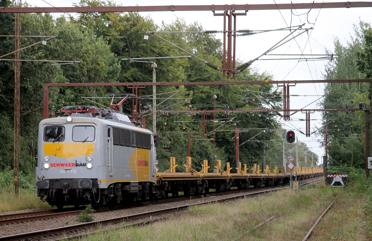 Schweerbau E40 797 / 140 797 mit Bauzug Einf. Pattburg/Padborg/DK 12.9.2020