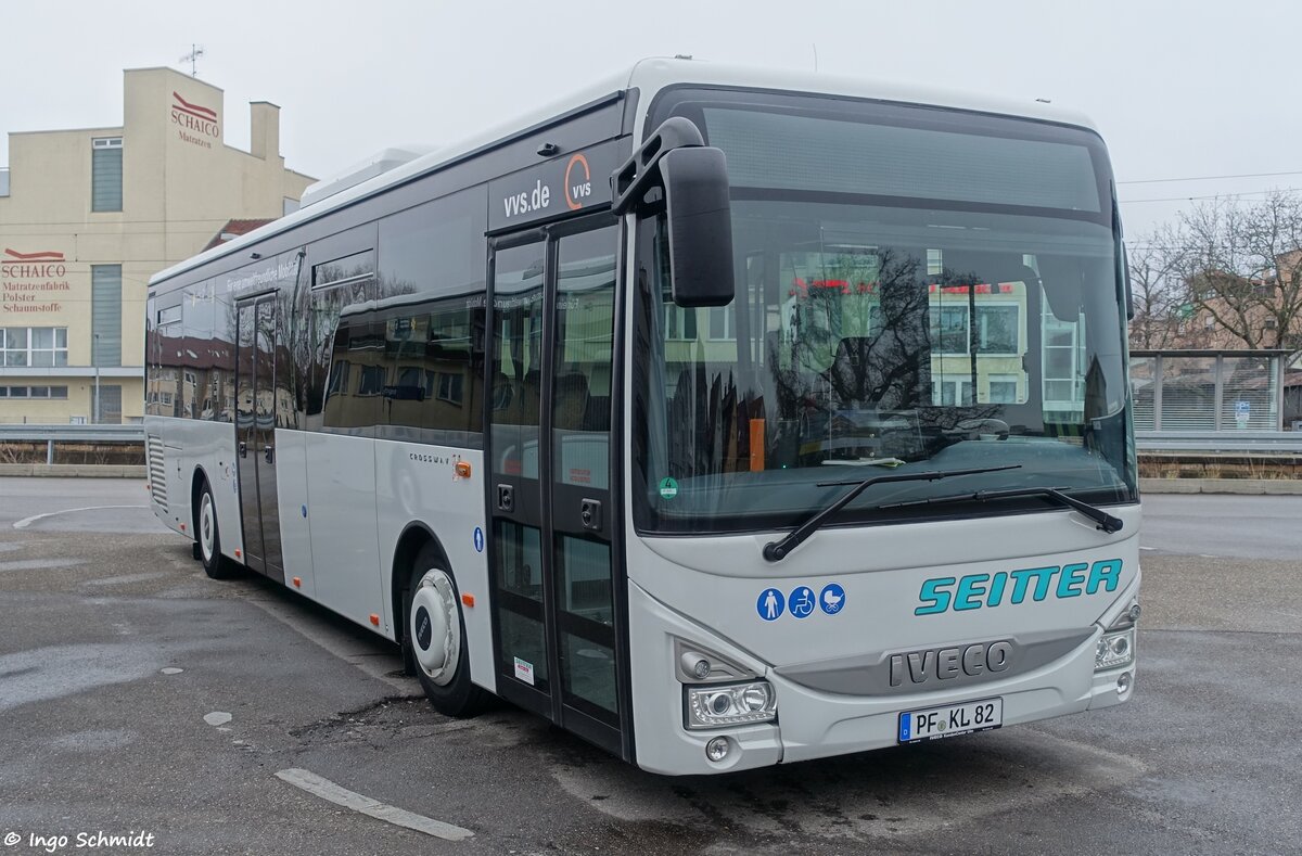 Seitter Shuttle + Tour aus Friolzheim | PF-KL 82 | Iveco Crossway LE | 31.01.2021 in Ditzingen
