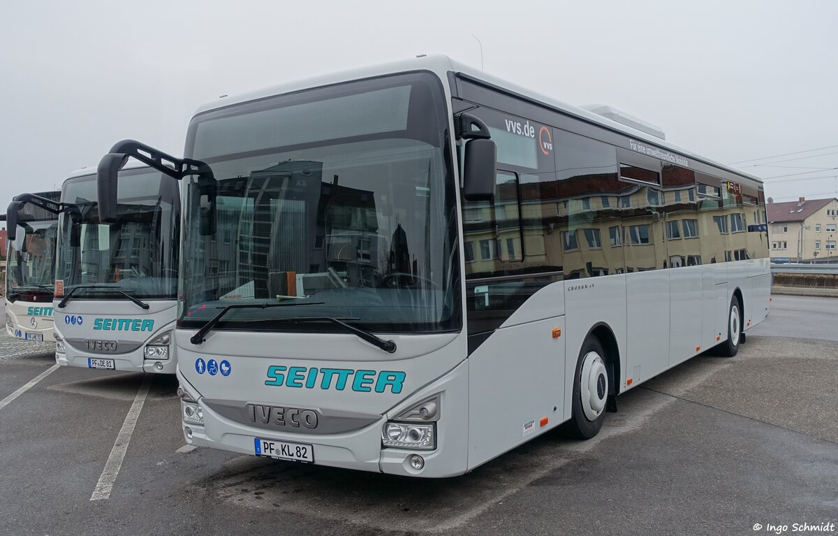 Seitter Shuttle + Tour aus Friolzheim | PF-KL 82 | Iveco Crossway LE | 31.01.2021 in Ditzingen