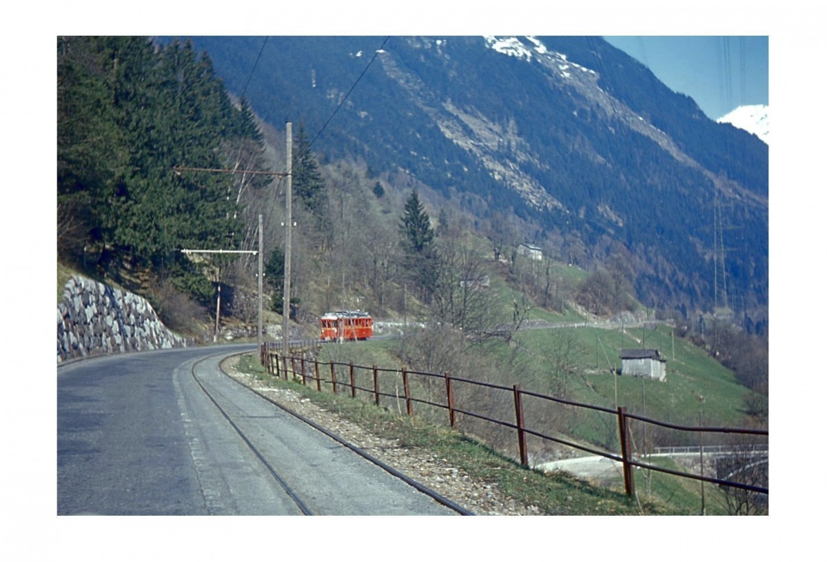 Sernftalbahn, bei Wart, 13.April 1967.