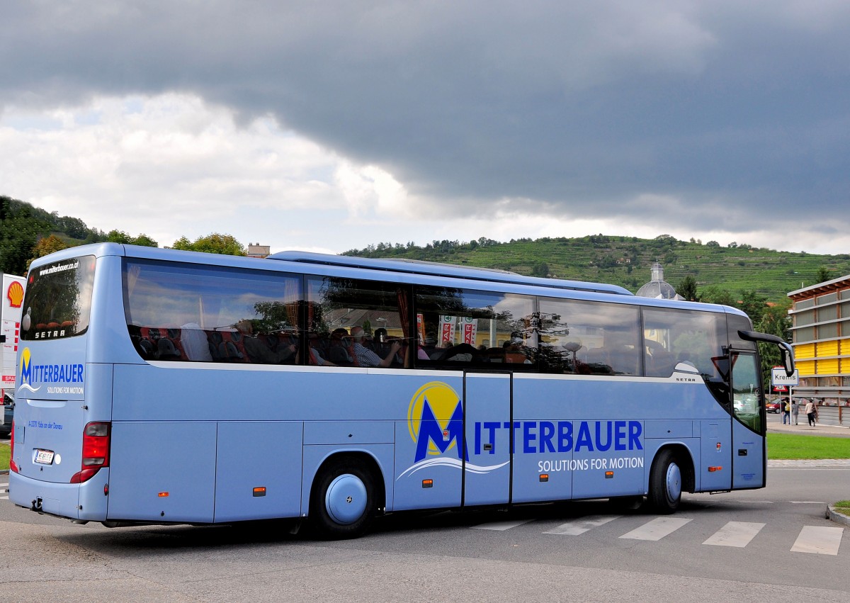 Setra 415 GT-HD von Mitterbauer Reisen aus sterreich am 21.August 2014 in Krems gesehen.