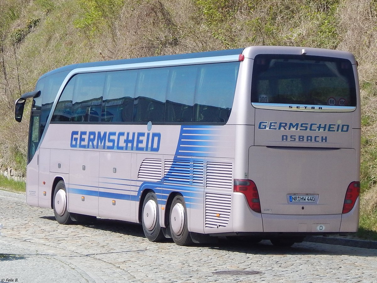 Setra 415 HDH von Germscheid aus Deutschland im Stadthafen Sassnitz.