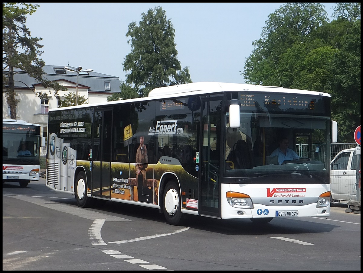 Setra 415 NF der Verkehrsbetrieb Greifswald-Land GmbH in Greifswald.