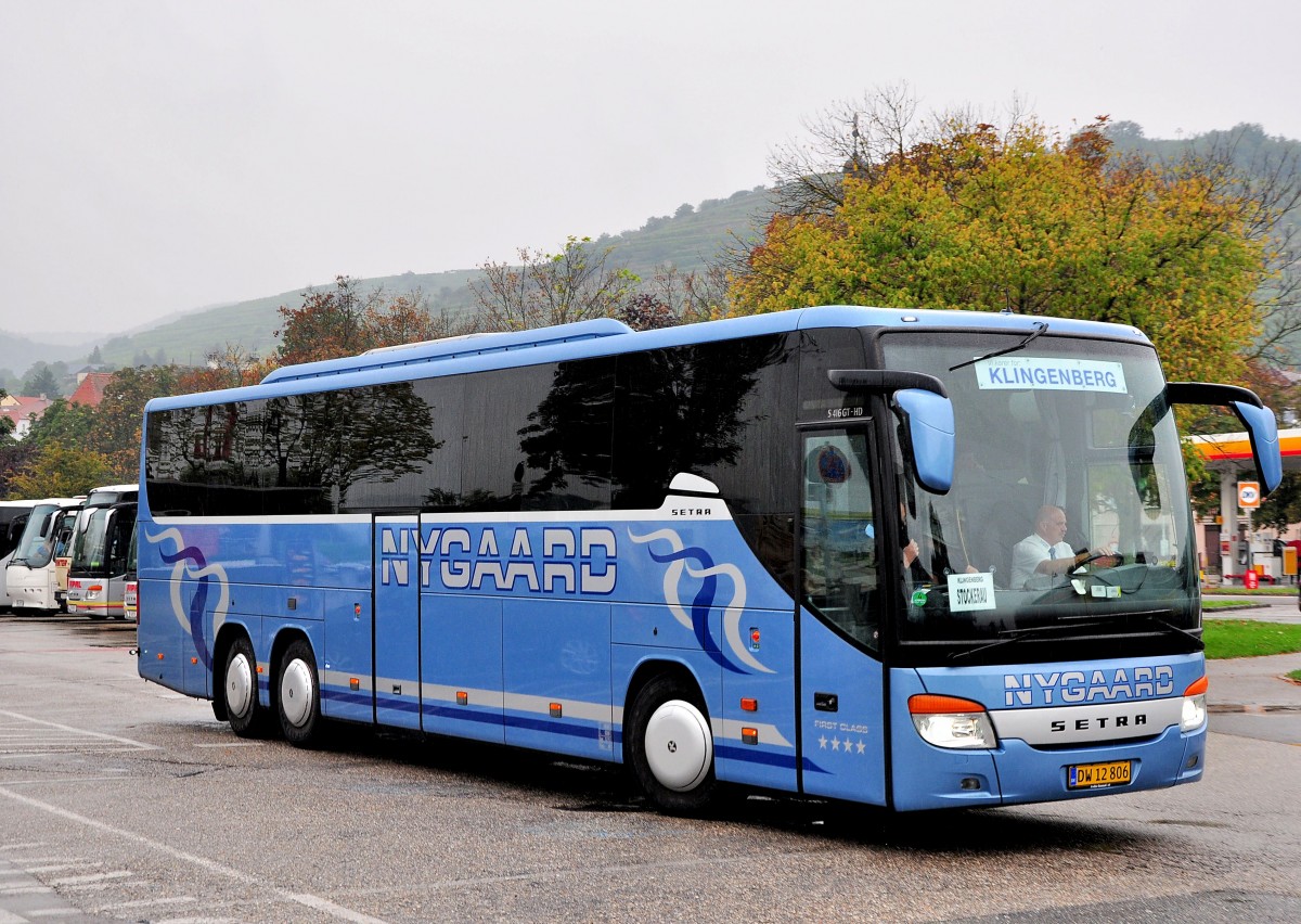 Setra 416 GT-HD von Nygaard aus Dnemark am 11.9.2014 in Krems gesehen.