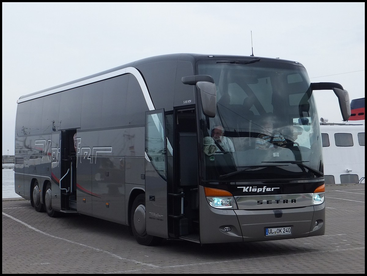 Setra 416 HDH von Klpfer aus Deutschland im Stadthafen Sassnitz.